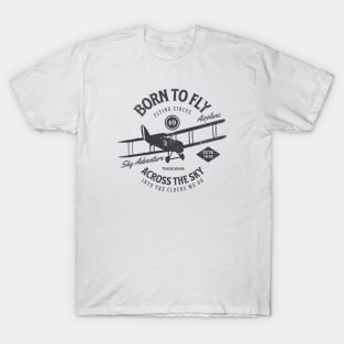 Aviator's Dream - "Born to Fly" Vintage Airplane T-Shirt